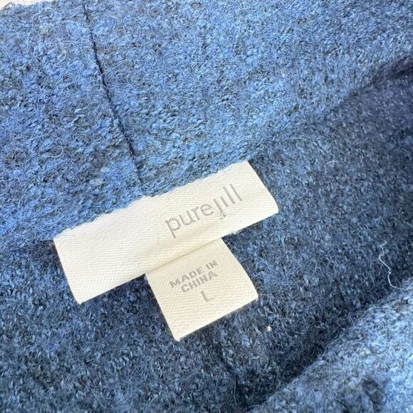 J. Jill Pure Jill Jacket Womens Large Blue Wool Blend Oversized Cardigan Sweater - Picture 5 of 10